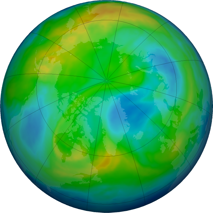 Arctic ozone map for 20 November 2018